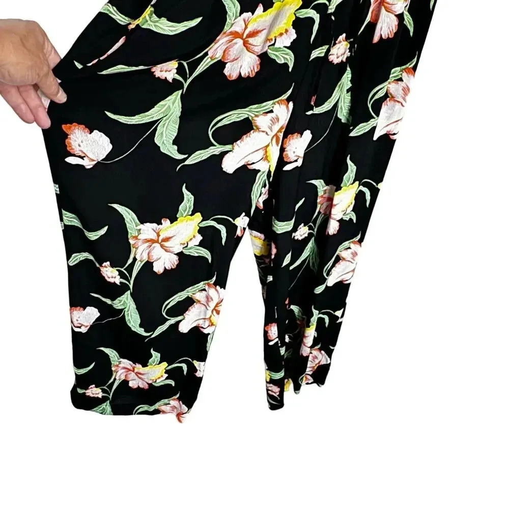 Levi's Celeste Cropped Jumpsuit Mulit-Color Hawaiian Floral Tropical Print SZ S - Picture 5 of 10